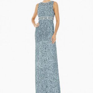 Mac Duggal Blue Sleeveless Sequin Column Gown #10839